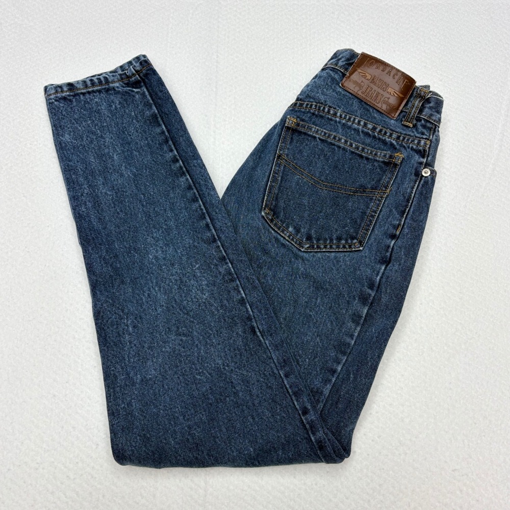 Vintage 90s Jordache Basics High Waisted Straight Leg Mom Jean Dark Wash Sz 9/10 - Picture 1 of 16